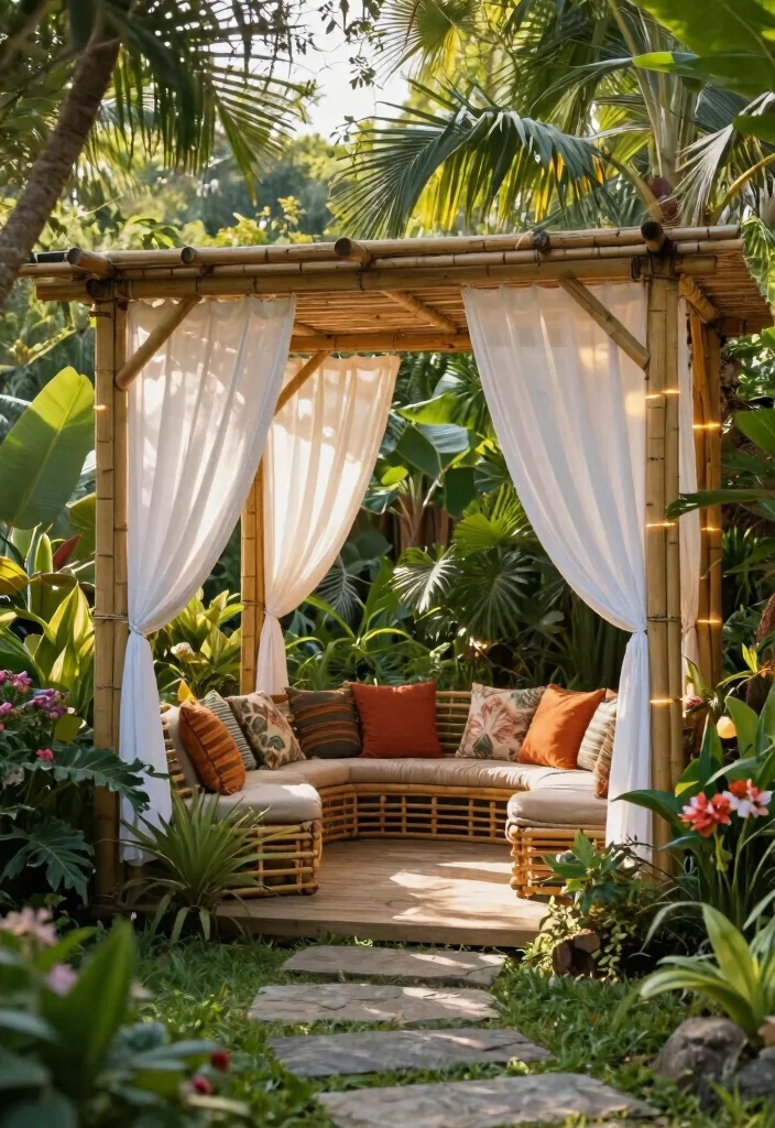 15 Pergola Design Ideas With Modern Outdoor Style - 2. Bamboo Bliss 1