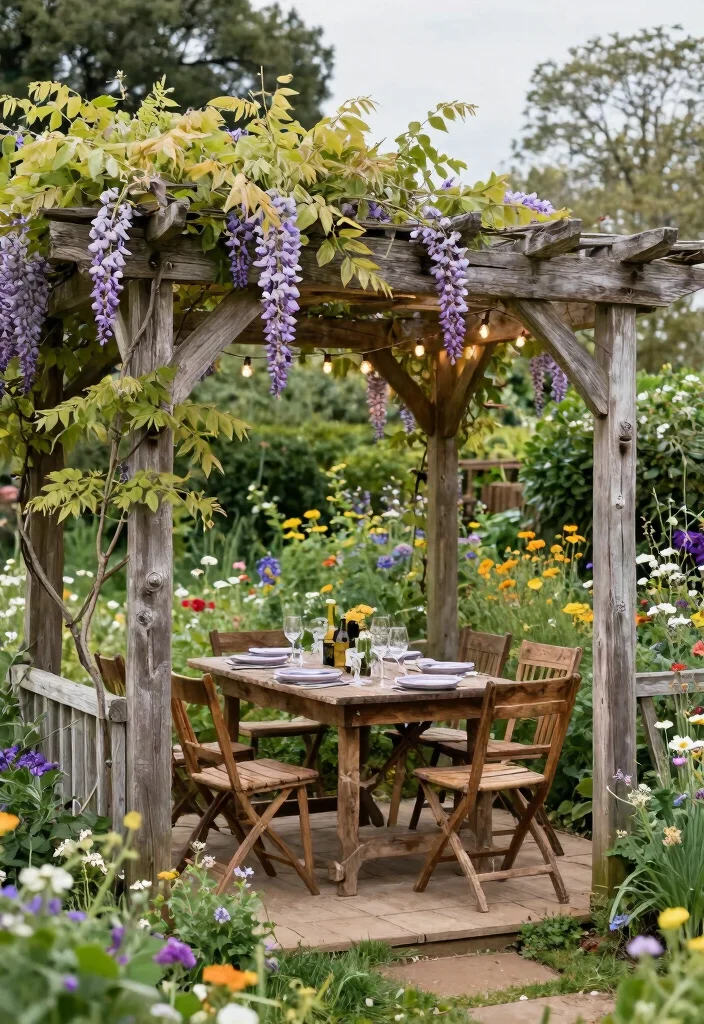 15 Pergola Design Ideas With Modern Outdoor Style - 3. Rustic Reclaimed Wood 1