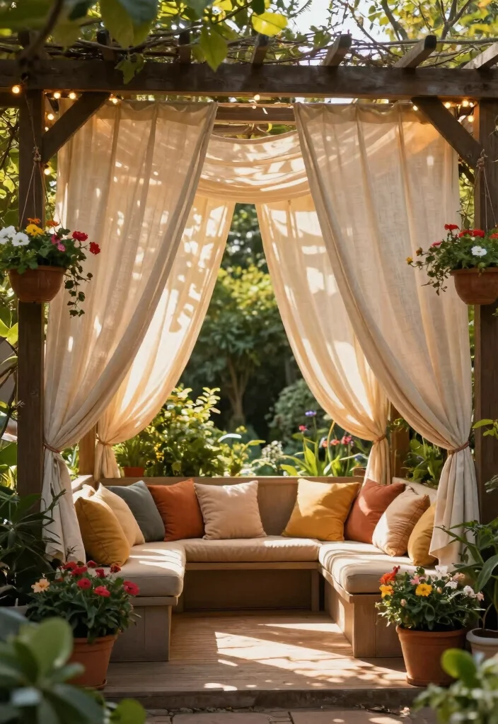 15 Pergola Design Ideas With Modern Outdoor Style - 4. Eco-Friendly Fabric Canopy 1