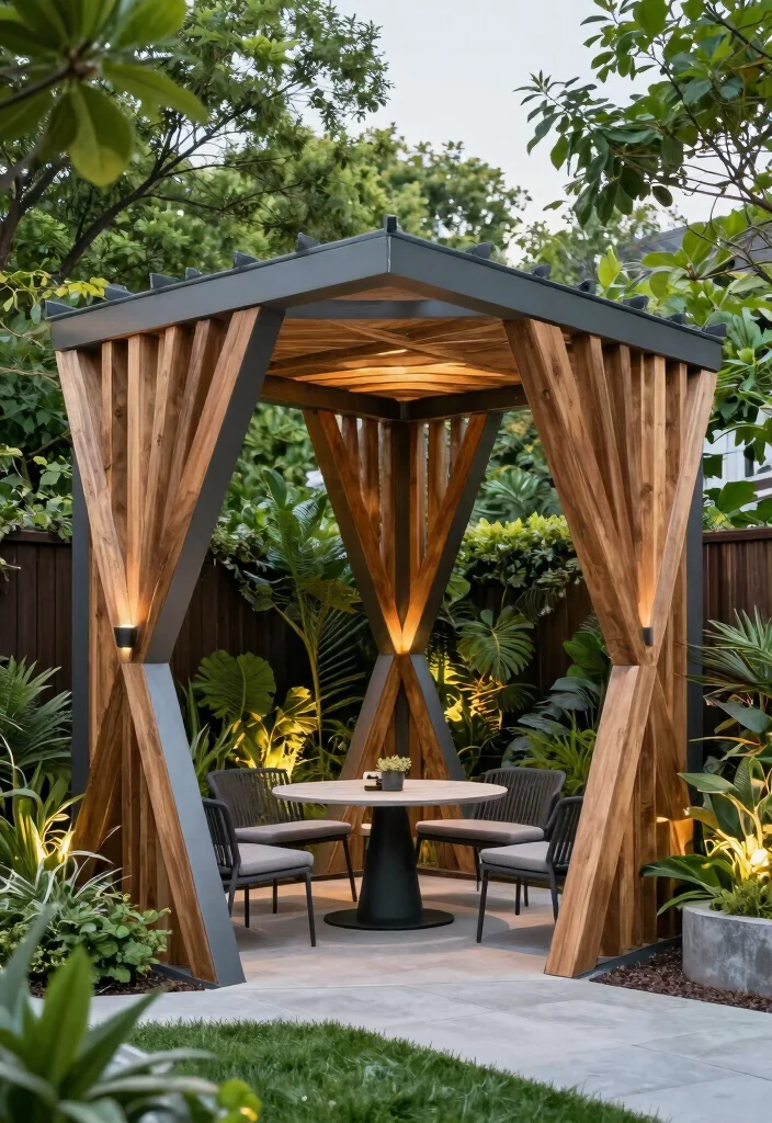 15 Pergola Design Ideas With Modern Outdoor Style - 6. Geometric Shapes 1