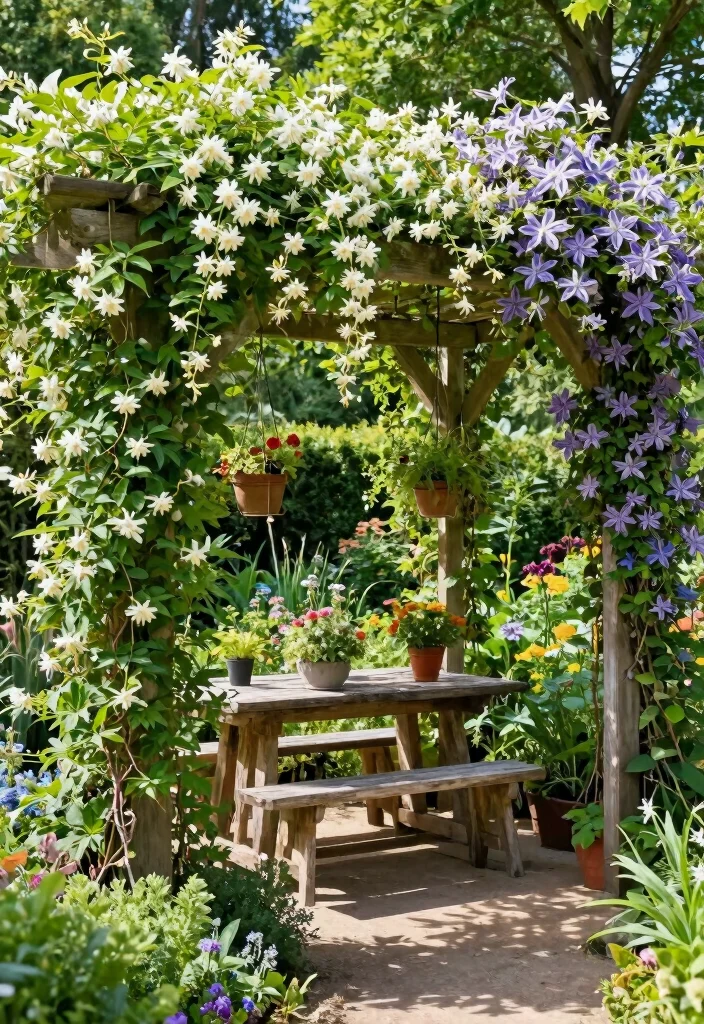 15 Pergola Design Ideas With Modern Outdoor Style - 7. Lush Greenery Integration 1