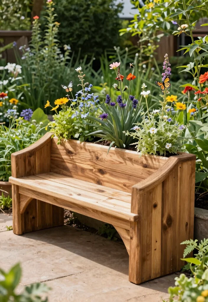 15 Planter Bench Ideas With Functional Garden Seating - 10. Eco-Friendly Planter Bench 1
