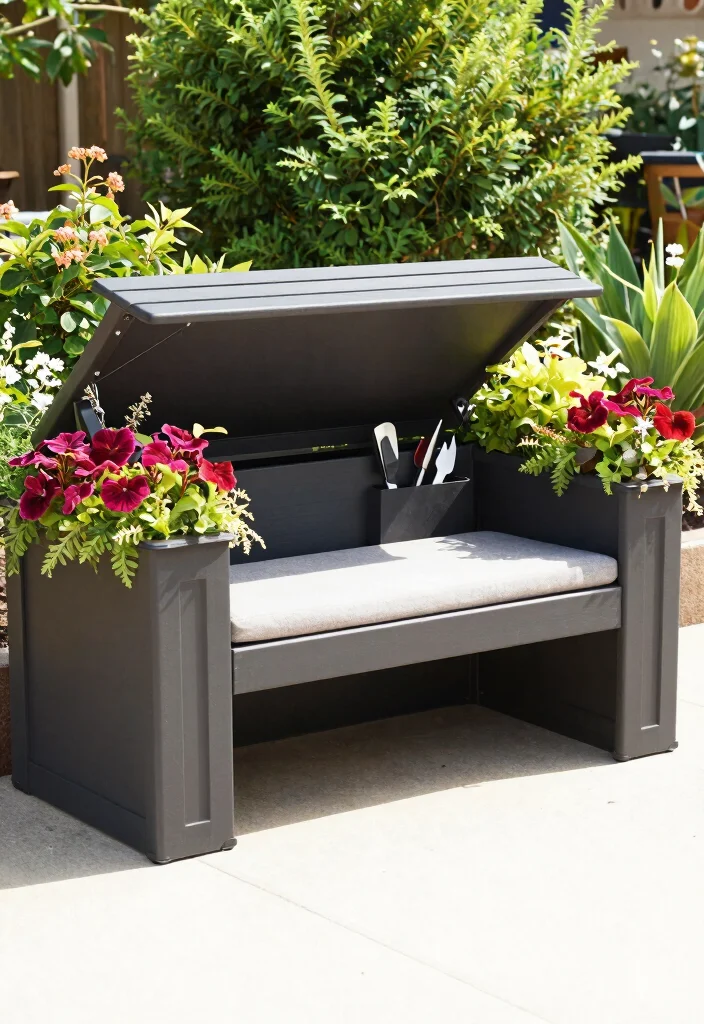 15 Planter Bench Ideas With Functional Garden Seating - 5. Convertible Planter Bench 1