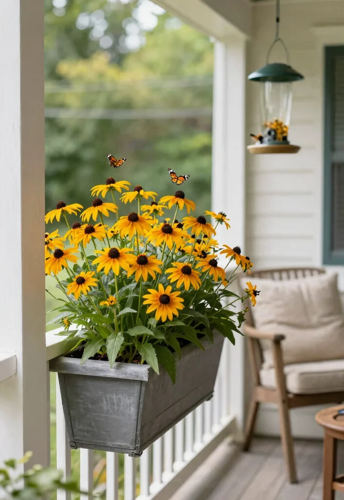 15 Porch Railing Planters Ideas With Blooming Beauty - 13. Wildlife-Friendly Planters 1