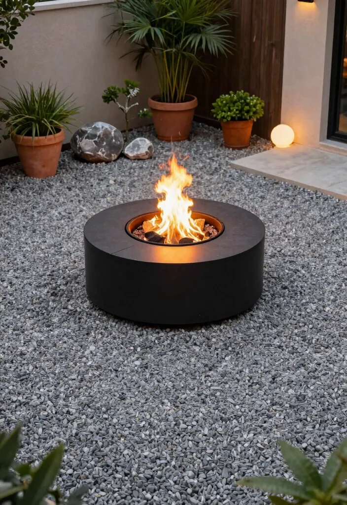 15 Small Fire Pit Ideas Perfect for Compact Spaces - 15. Fire Pit Surrounded by Gravel 1