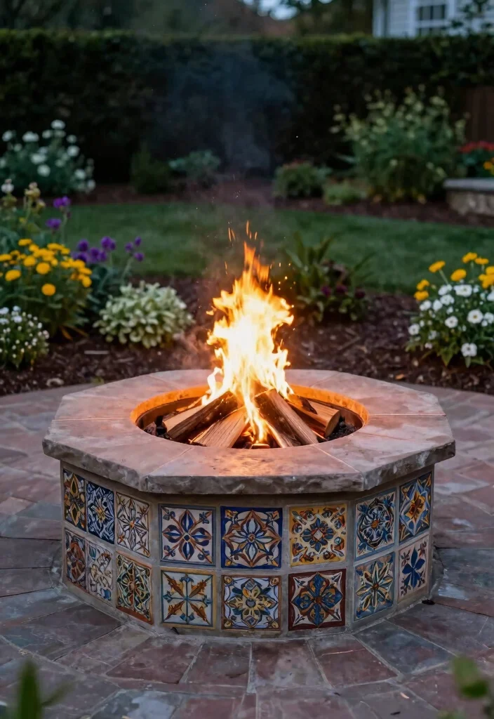 15 Small Fire Pit Ideas Perfect for Compact Spaces - 8. Fire Pit with Decorative Surround 1