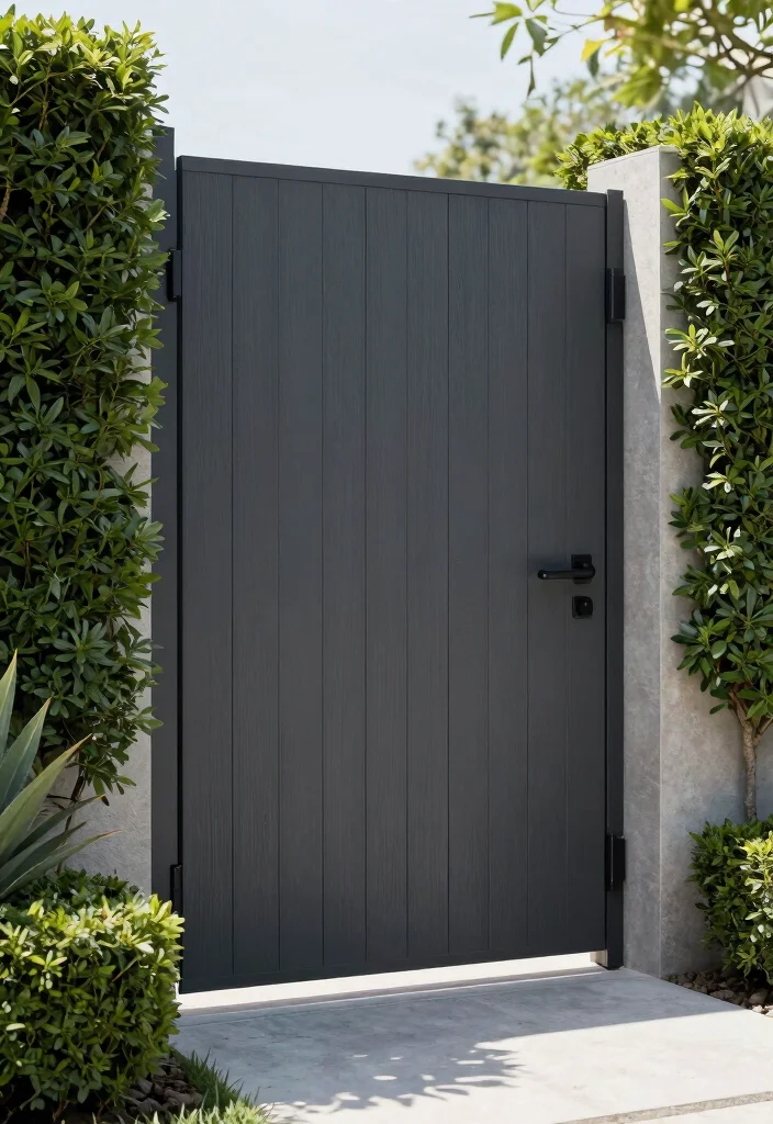 15 Wooden Fence Gate Ideas With Classic Style - 6. Modern Minimalist Gate 1