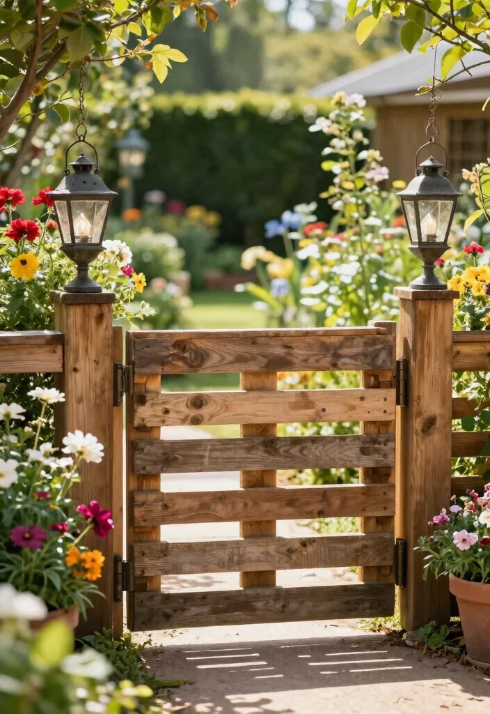 15 Wooden Fence Gate Ideas With Classic Style - 7. Rustic Pallet Gate 1