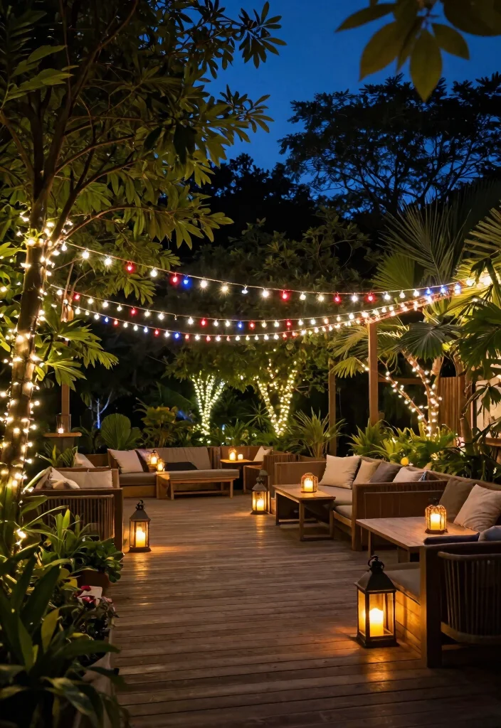 16 4th of July Decorations Outdoor Ideas With Festive Vibes - 1. Twinkling Fairy Lights 1