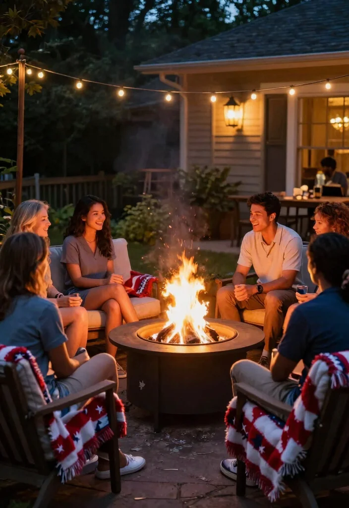 16 4th of July Decorations Outdoor Ideas With Festive Vibes - 10. Fire Pit Glow 1