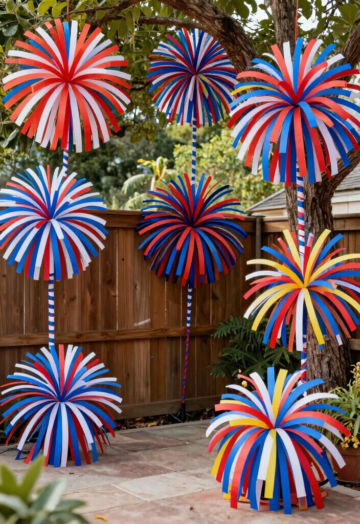 16 4th of July Decorations Outdoor Ideas With Festive Vibes - 4. Firework-Inspired Decor 1