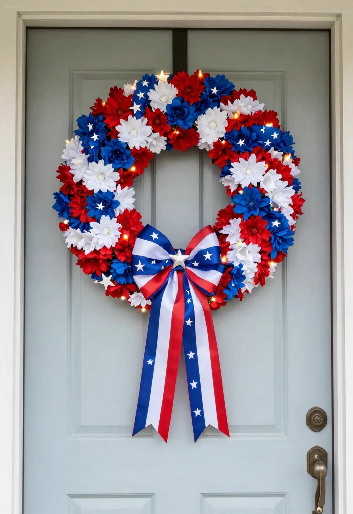 16 4th of July Decorations Outdoor Ideas With Festive Vibes - 5. Star-Spangled Wreaths 1
