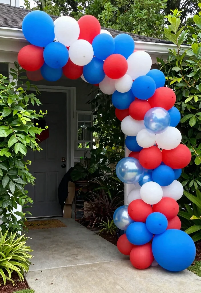 16 4th of July Decorations Outdoor Ideas With Festive Vibes - 9. Balloon Arches 1