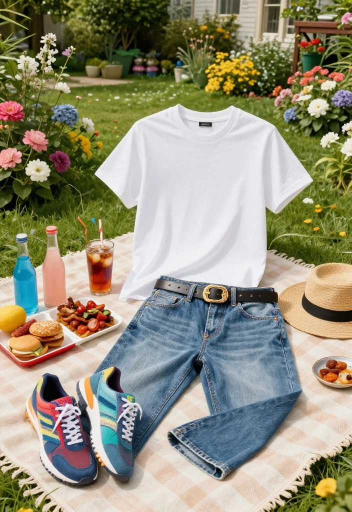16 Backyard BBQ Outfit Ideas That Look Effortlessly Cool - 10. Classic White Tee and Shorts 1