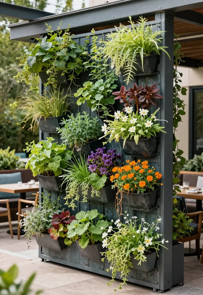 16 Extended Covered Patio Ideas With Extra Living Space - 12. Vertical Garden Wall 1