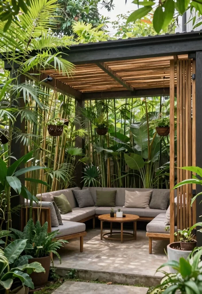 16 Extended Covered Patio Ideas With Extra Living Space - 13. Natural Privacy Screens 1