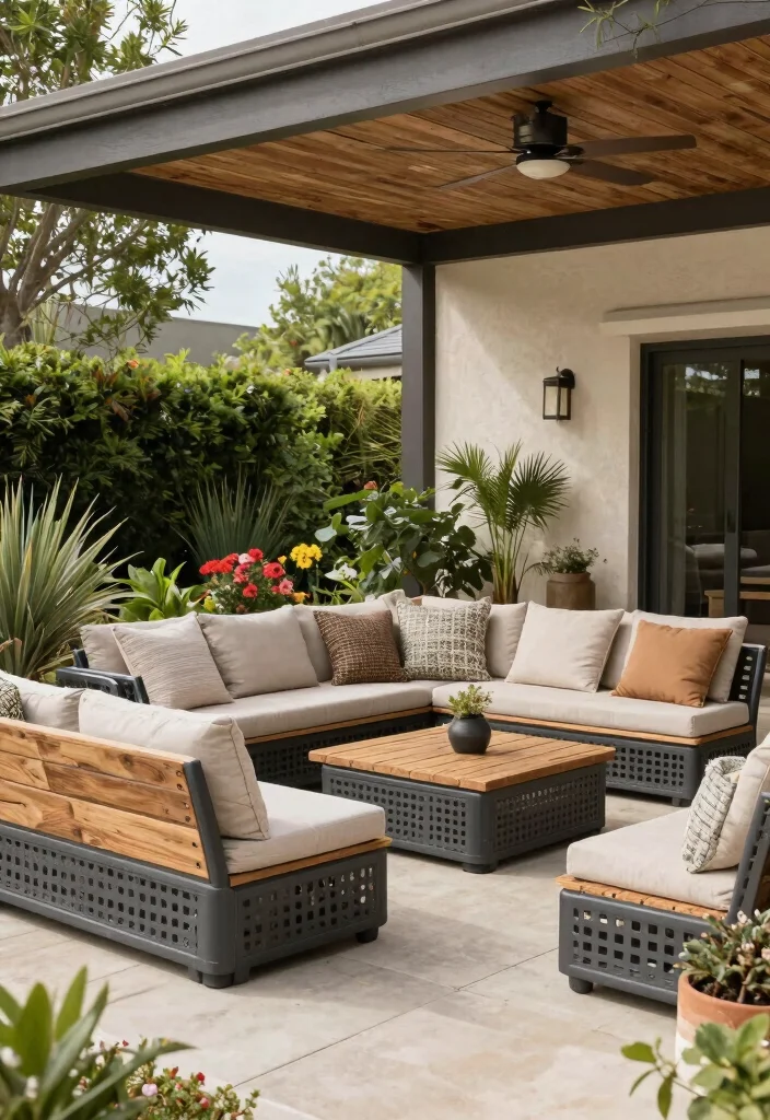 16 Extended Covered Patio Ideas With Extra Living Space - 16. Modular Outdoor Furniture 1