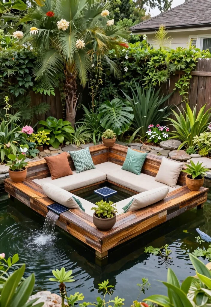 16 Extended Covered Patio Ideas With Extra Living Space - 5. Floating Patio with Water Features 1
