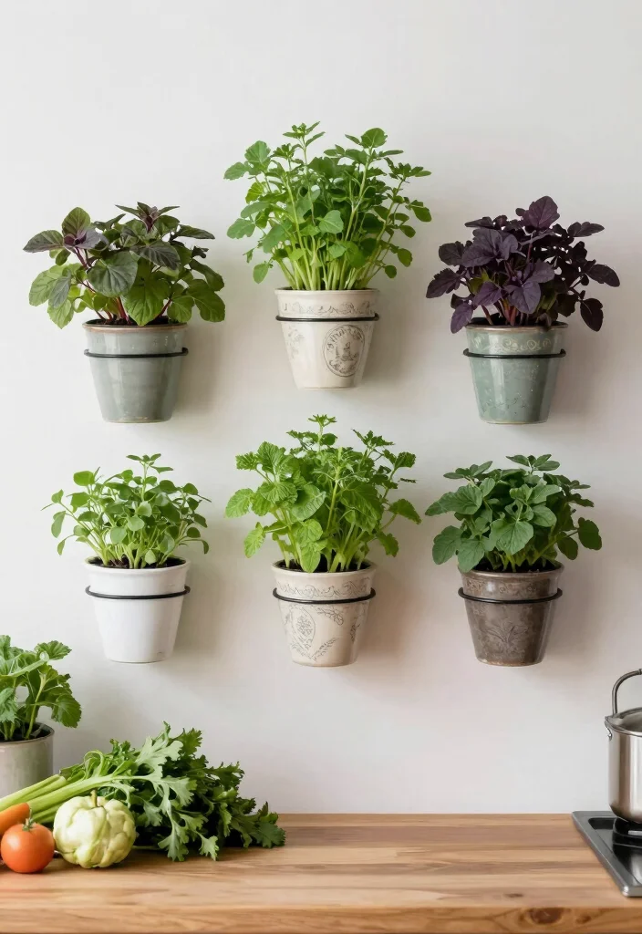 16 Farmhouse Wall Decor Ideas With Rustic Charm - 11. Potted Herbs as Wall Art 1