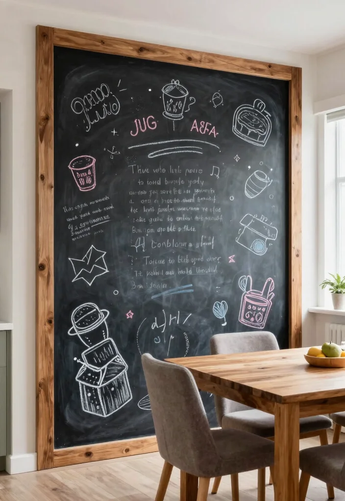 16 Farmhouse Wall Decor Ideas With Rustic Charm - 13. Chalkboard Walls for a Rustic Touch 1