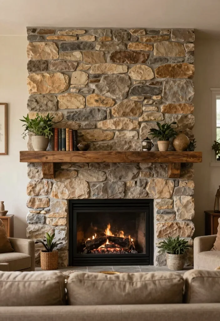 16 Farmhouse Wall Decor Ideas With Rustic Charm - 14. Natural Stone Accents 1