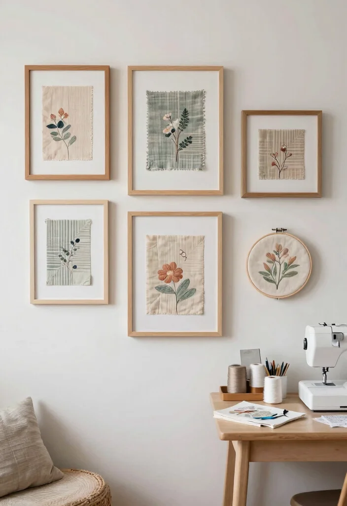 16 Farmhouse Wall Decor Ideas With Rustic Charm - 15. DIY Fabric Wall Art 1