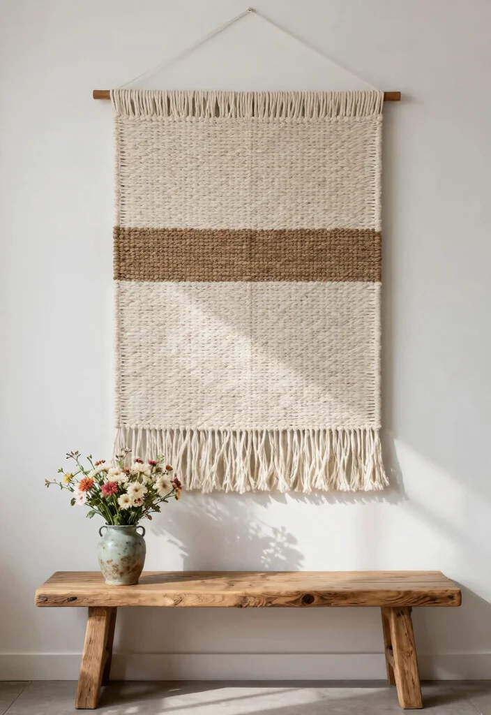 16 Farmhouse Wall Decor Ideas With Rustic Charm - 3. Woven Wall Hangings 1