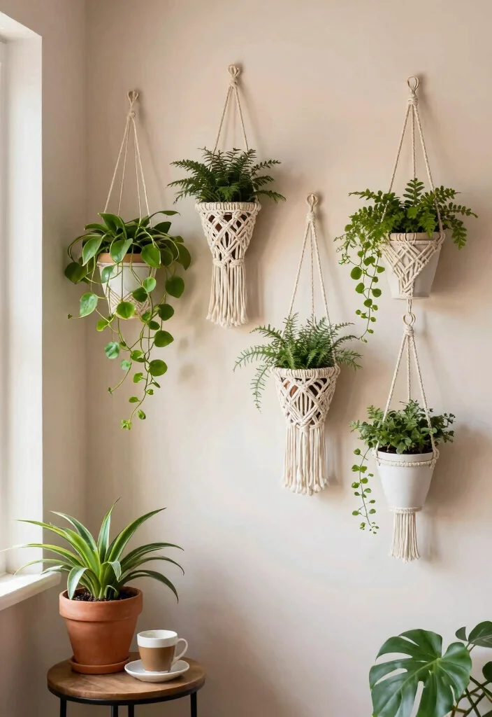16 Hanging Flower Pots Ideas With Fresh Garden Vibes - 1. Macramé Hangers for Boho Chic 1