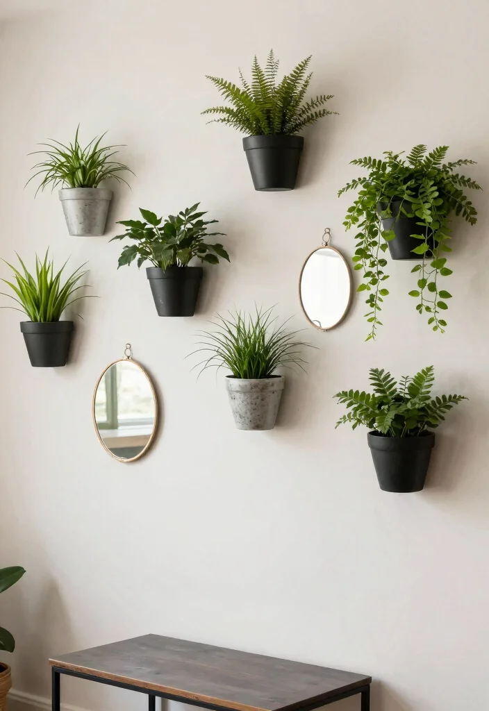 16 Hanging Flower Pots Ideas With Fresh Garden Vibes - 13. Hanging Planters with Mirrors 1