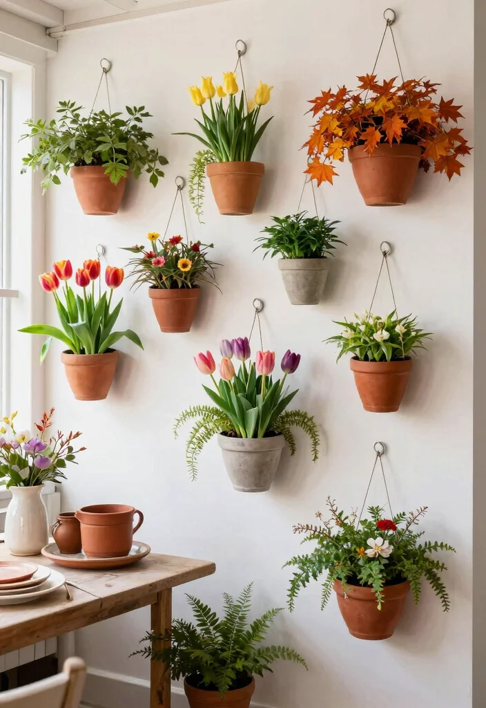 16 Hanging Flower Pots Ideas With Fresh Garden Vibes - 16. Seasonal Hanging Decor 1