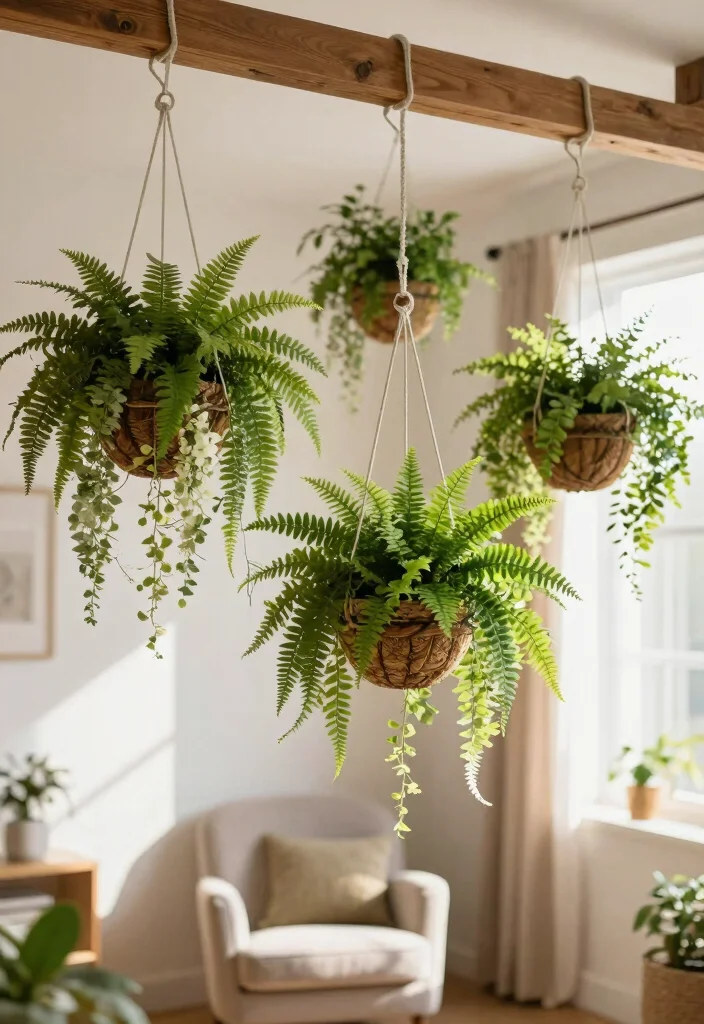 16 Hanging Flower Pots Ideas With Fresh Garden Vibes - 7. Hanging Baskets with Lush Greens 1