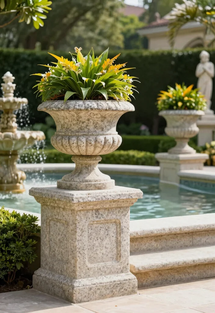 16 Indoor Outdoor Planter Ideas With Versatile Style - 14. Elegant Stone Planters 1