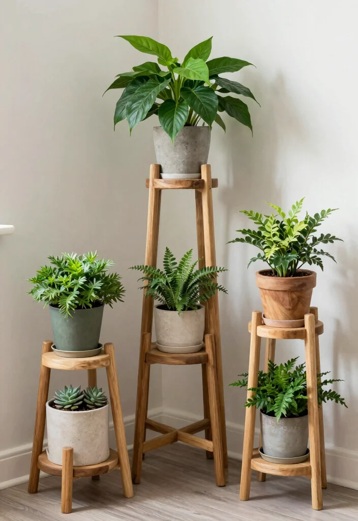 16 Indoor Outdoor Planter Ideas With Versatile Style - 15. Creative Plant Stands 1