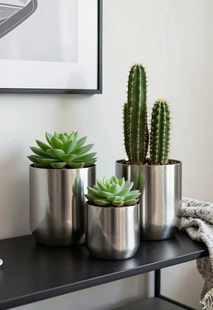 16 Indoor Outdoor Planter Ideas With Versatile Style - 3. Modern Metallics 1