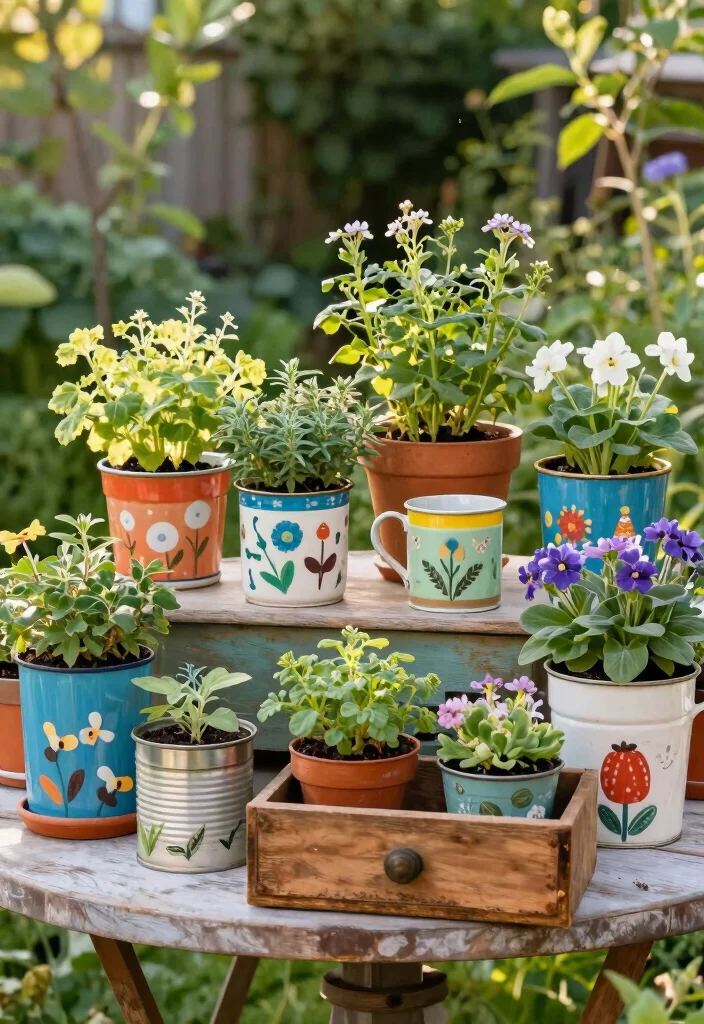 16 Indoor Outdoor Planter Ideas With Versatile Style - 6. Upcycled Containers 1