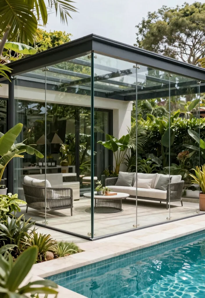 16 Outdoor Fence Ideas With Stylish Privacy Solutions - 15. Glass Fencing 1