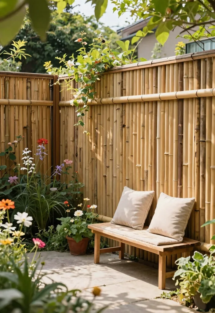 16 Outdoor Fence Ideas With Stylish Privacy Solutions - 2. Bamboo Fencing 1
