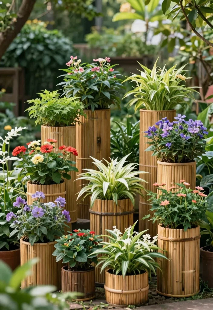 16 Outdoor Plant Stand Ideas That Elevate Your Garden - 12. Eco-Friendly Bamboo Stands 1