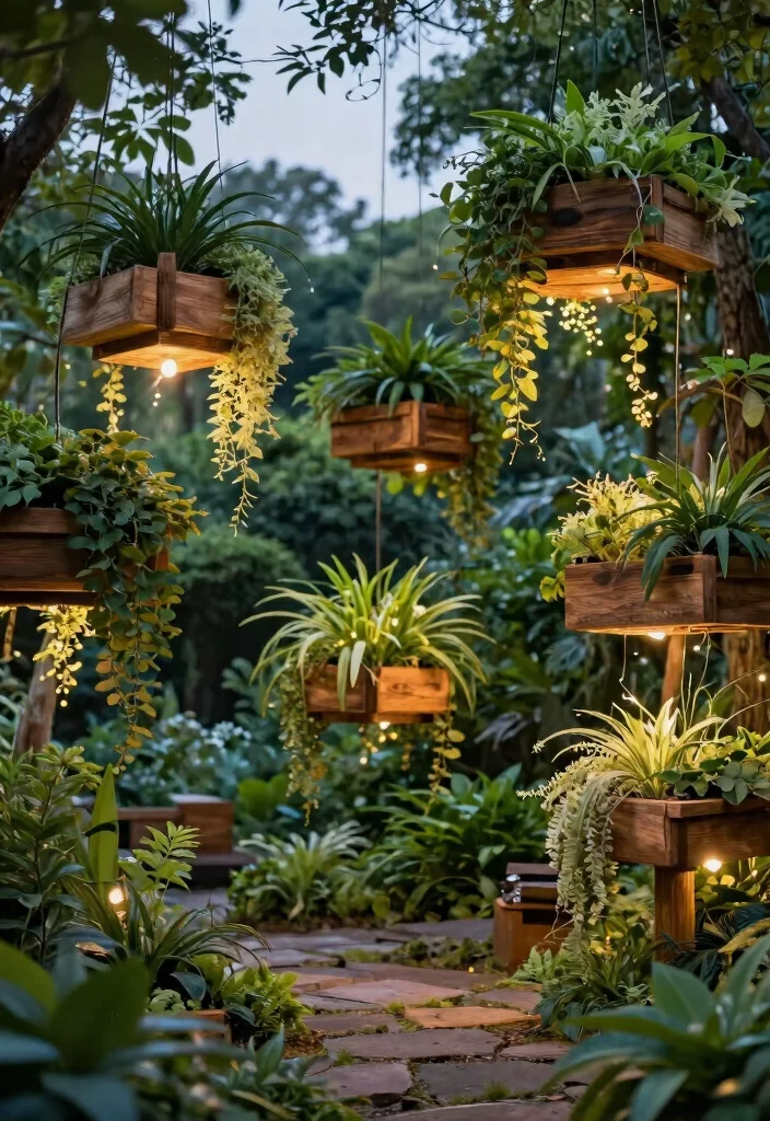 16 Outdoor Plant Stand Ideas That Elevate Your Garden - 13. Floating Plant Stands 1
