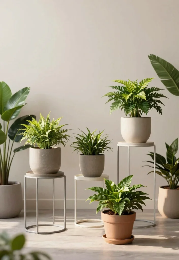 16 Outdoor Plant Stand Ideas That Elevate Your Garden - 14. Minimalist Plant Stands 1