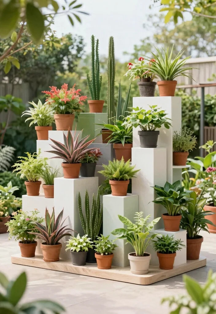 16 Outdoor Plant Stand Ideas That Elevate Your Garden - 16. Customizable Modular Plant Stands 1