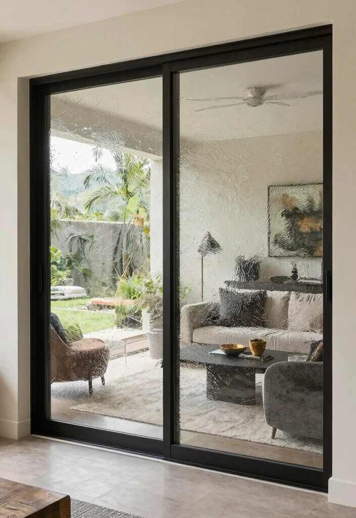 16 Sliding Patio Doors Ideas With Seamless Indoor Outdoor Flow - 11. Textured Panels 1