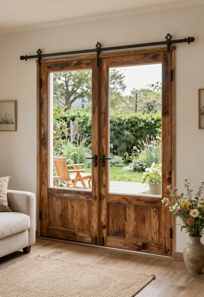 16 Sliding Patio Doors Ideas With Seamless Indoor Outdoor Flow - 2. Rustic Retreat 1