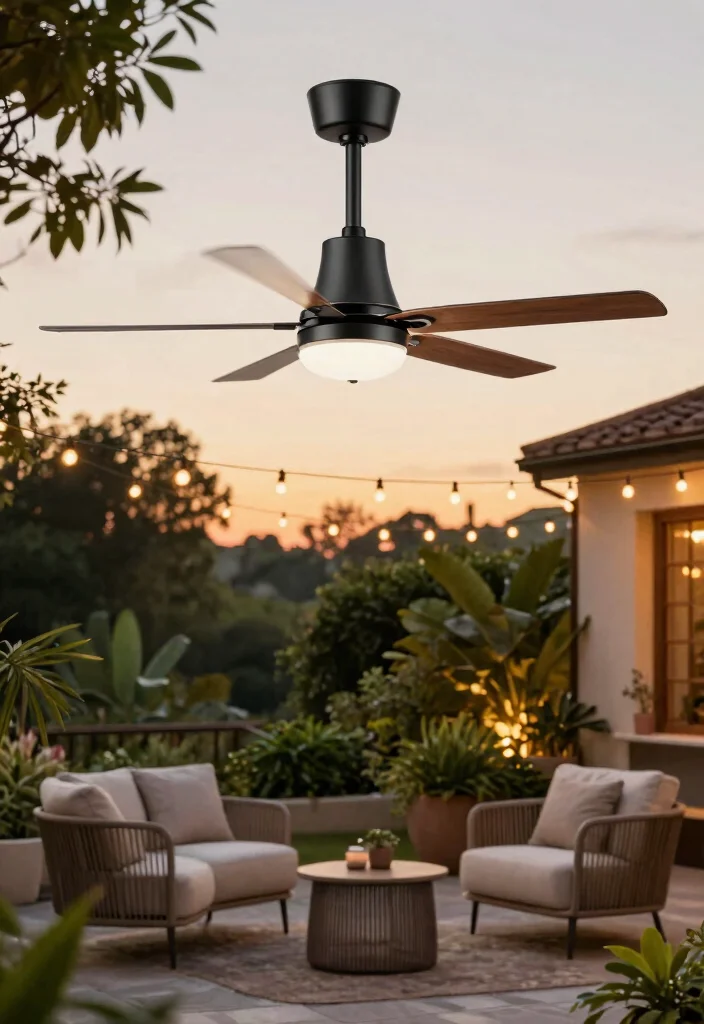 17 Fandelier Ceiling Fan Ideas With Modern Luxury Vibes - 13. Outdoor Elegance 1