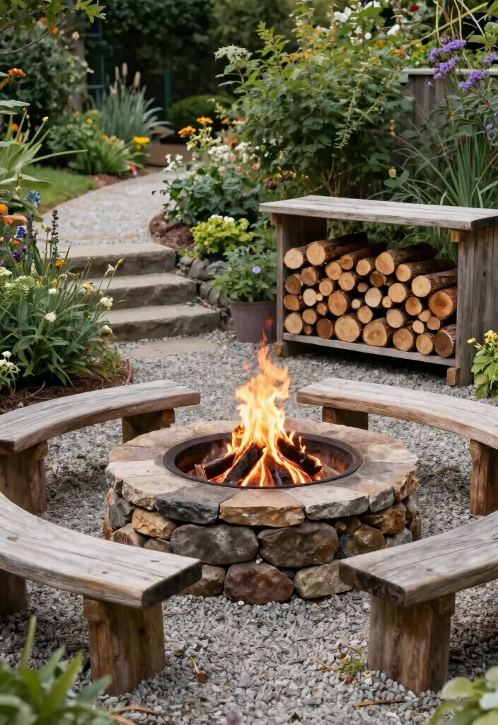17 Fire Pit Patio Ideas That Bring Cozy Nights - 1. Rustic Stone Fire Pit 1