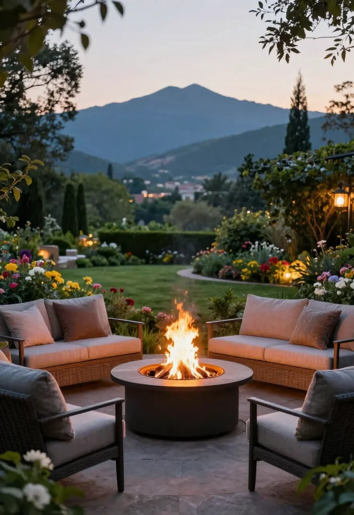 17 Fire Pit Patio Ideas That Bring Cozy Nights - 15. Fire Pit with a View 1