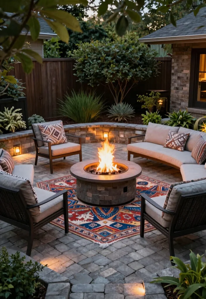17 Fire Pit Patio Ideas That Bring Cozy Nights - 5. Fire Pit Surrounded by Pavers 1