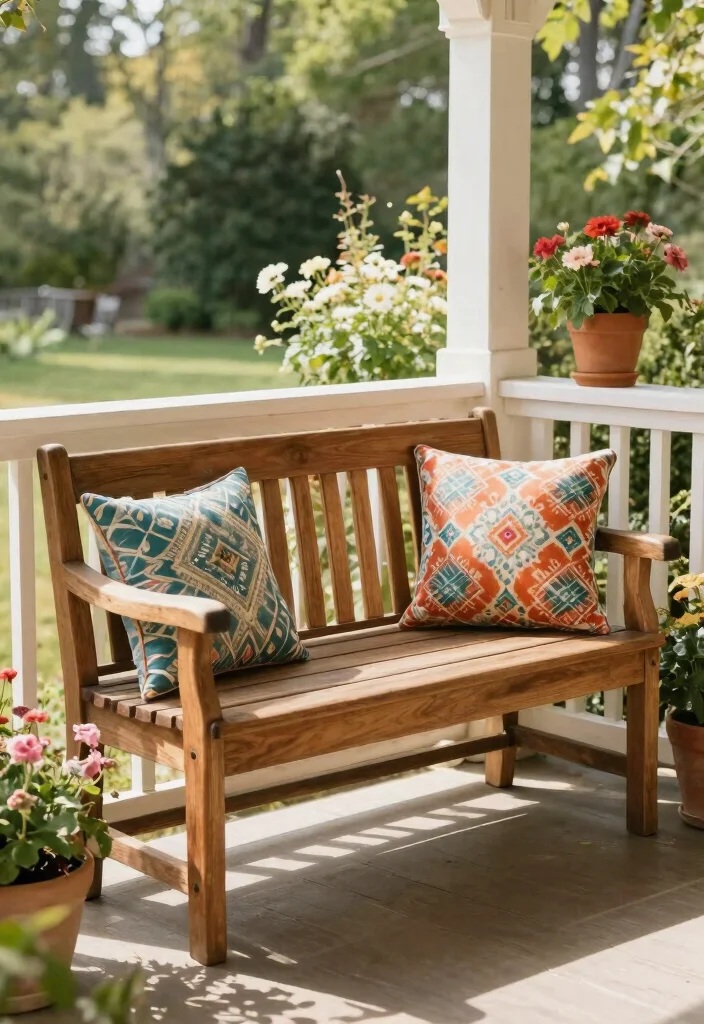 17 Front Porch Chairs Ideas With Relaxing Charm - 10. Traditional Porch Benches 1