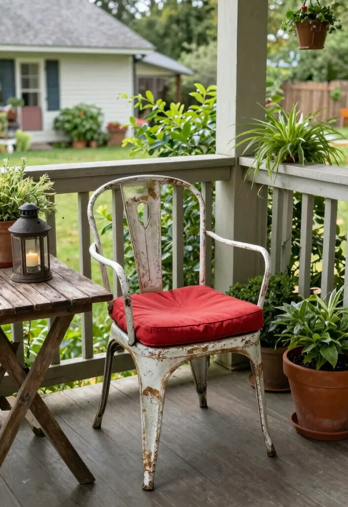 17 Front Porch Chairs Ideas With Relaxing Charm - 5. Rustic Metal Chairs 1