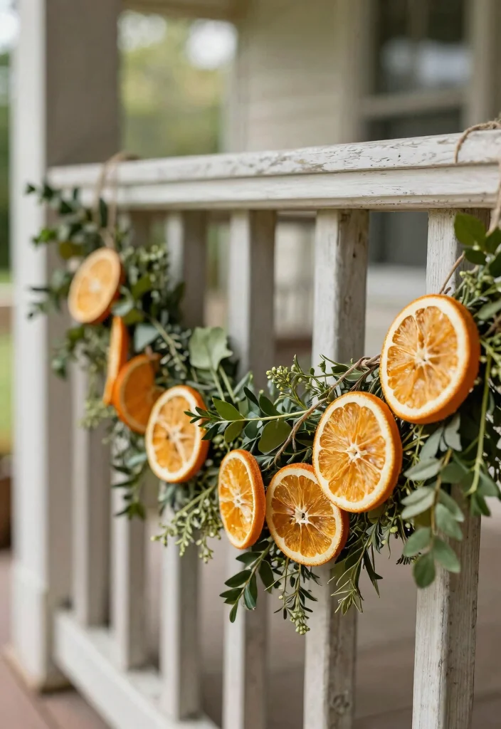 17 Front Porch Garland Christmas Ideas With Holiday Charm - 4. DIY Dried Orange Slice Garland 1